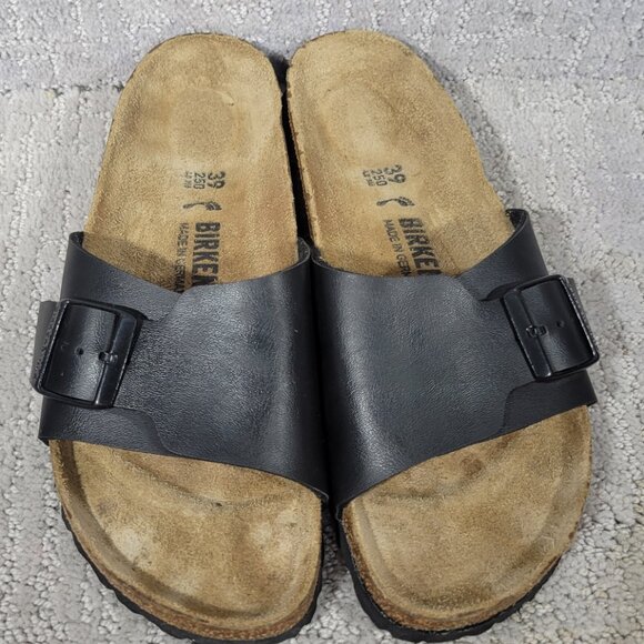 Birkenstock Catalina Unisex Size EU 39 US L8 M6 Black Slip On Slide Sandals - Picture 1 of 10